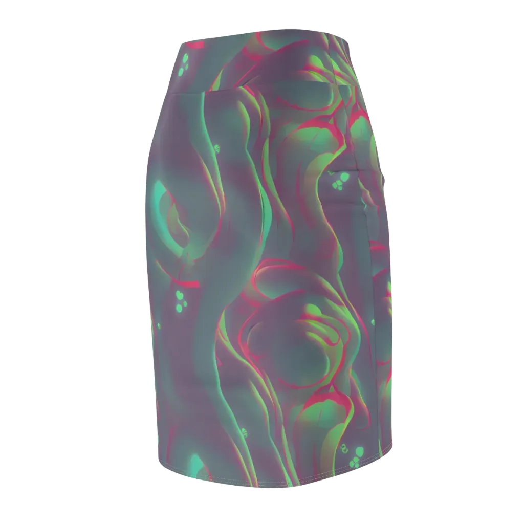 Neon Whisper on Pencil Skirt — Back Side
