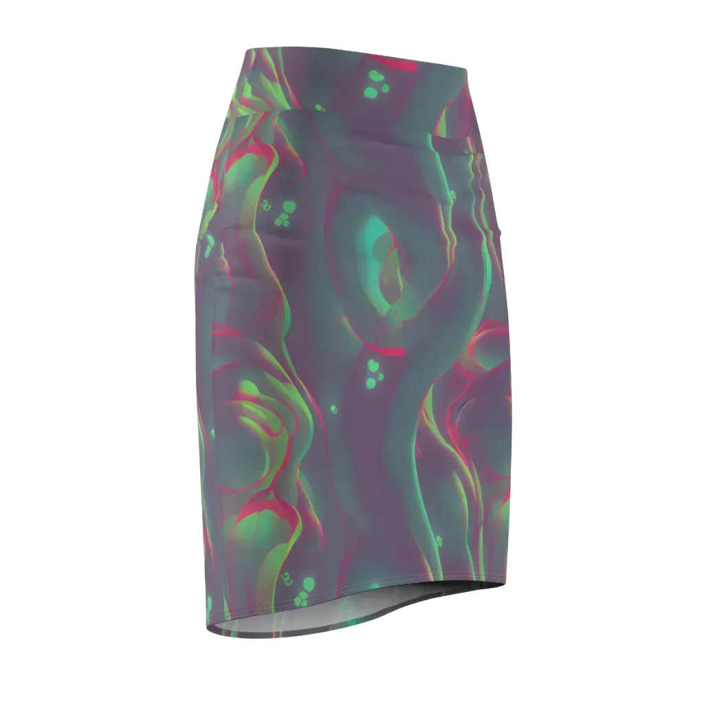 Neon Whisper on Pencil Skirt — Front Side