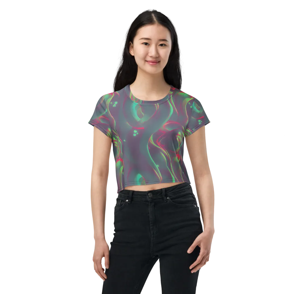 Neon Whisper on Crop Tee — Front