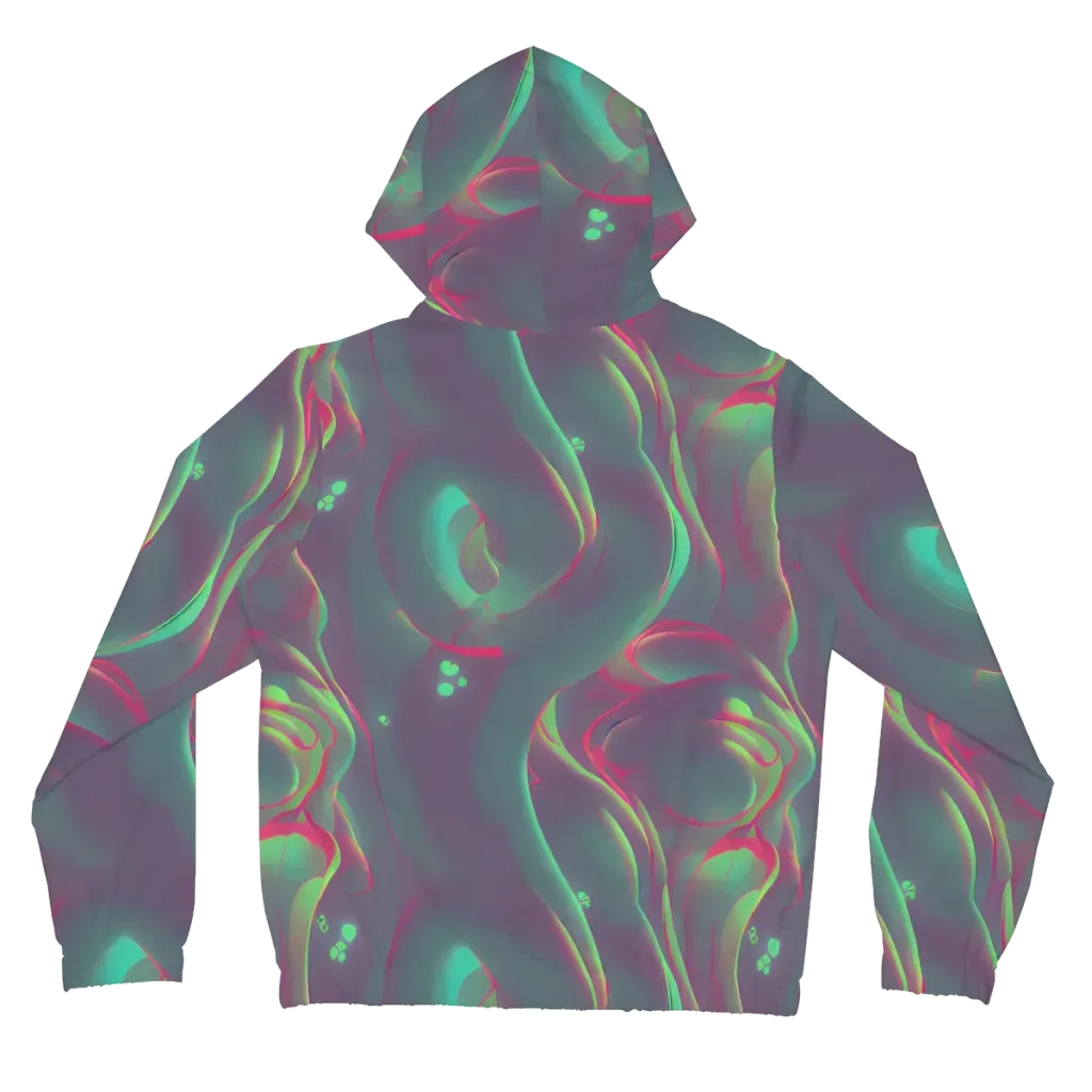 Neon Whisper on Women's Full-Zip Hoodie — Back