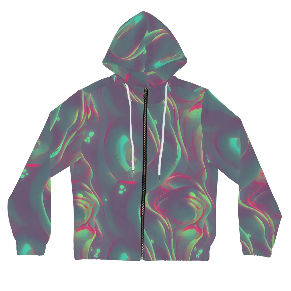 Neon Whisper on Women's Full-Zip Hoodie — Front