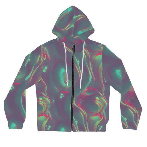 Neon Whisper on a Women's Full-Zip Hoodie
