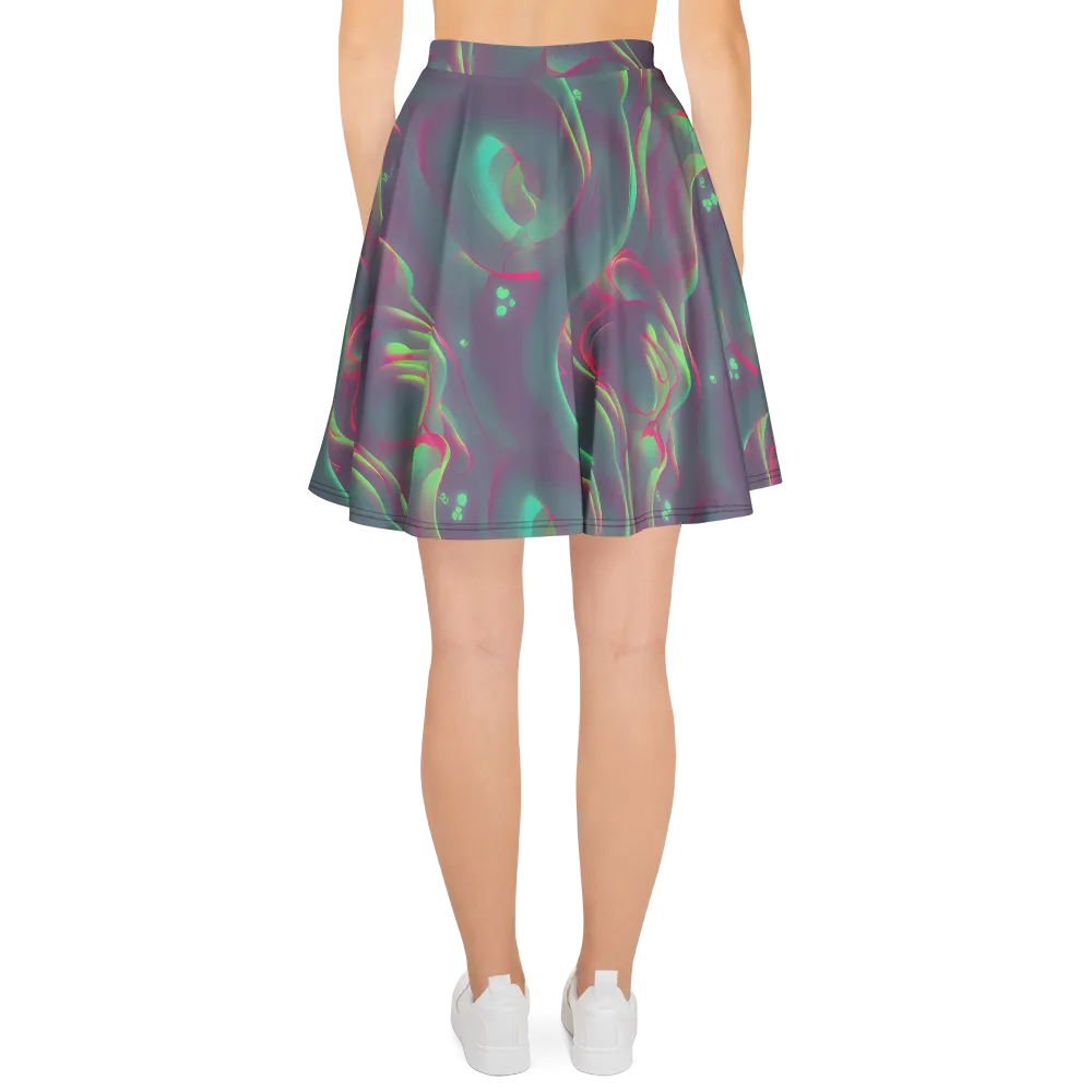 Neon Whisper on Skater Skirt — Back
