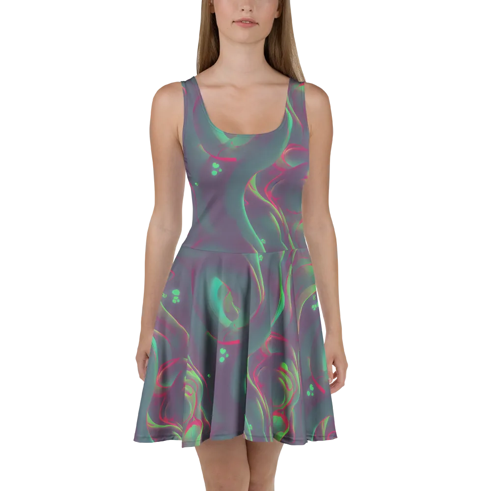 Neon Whisper on Skater Dress — Front