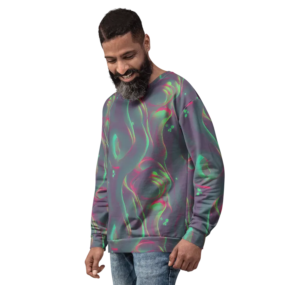 Neon Whisper on Sweatshirt — Left Front