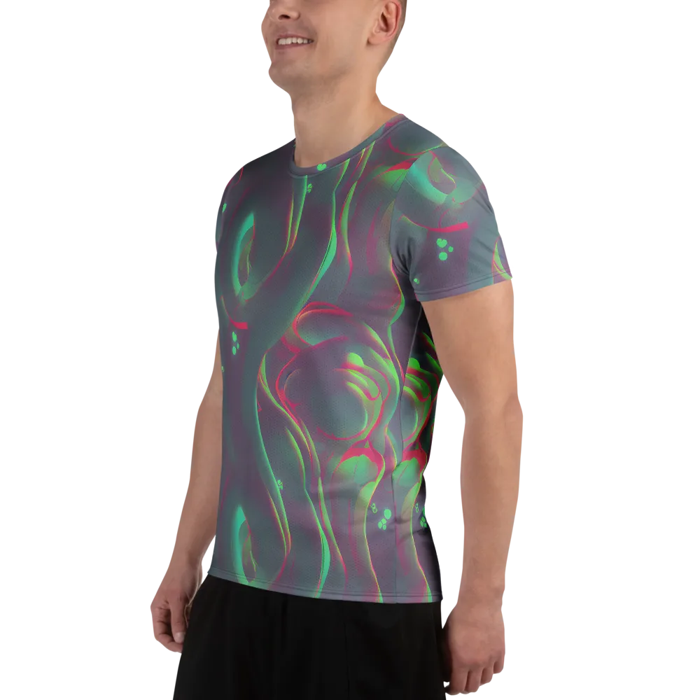 Neon Whisper on Men's Athletic T-Shirt — Left