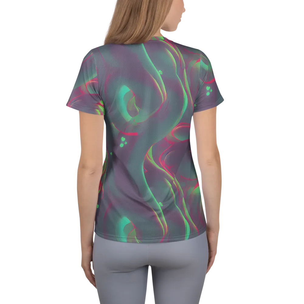 Neon Whisper on Women's Athletic T-Shirt — Back