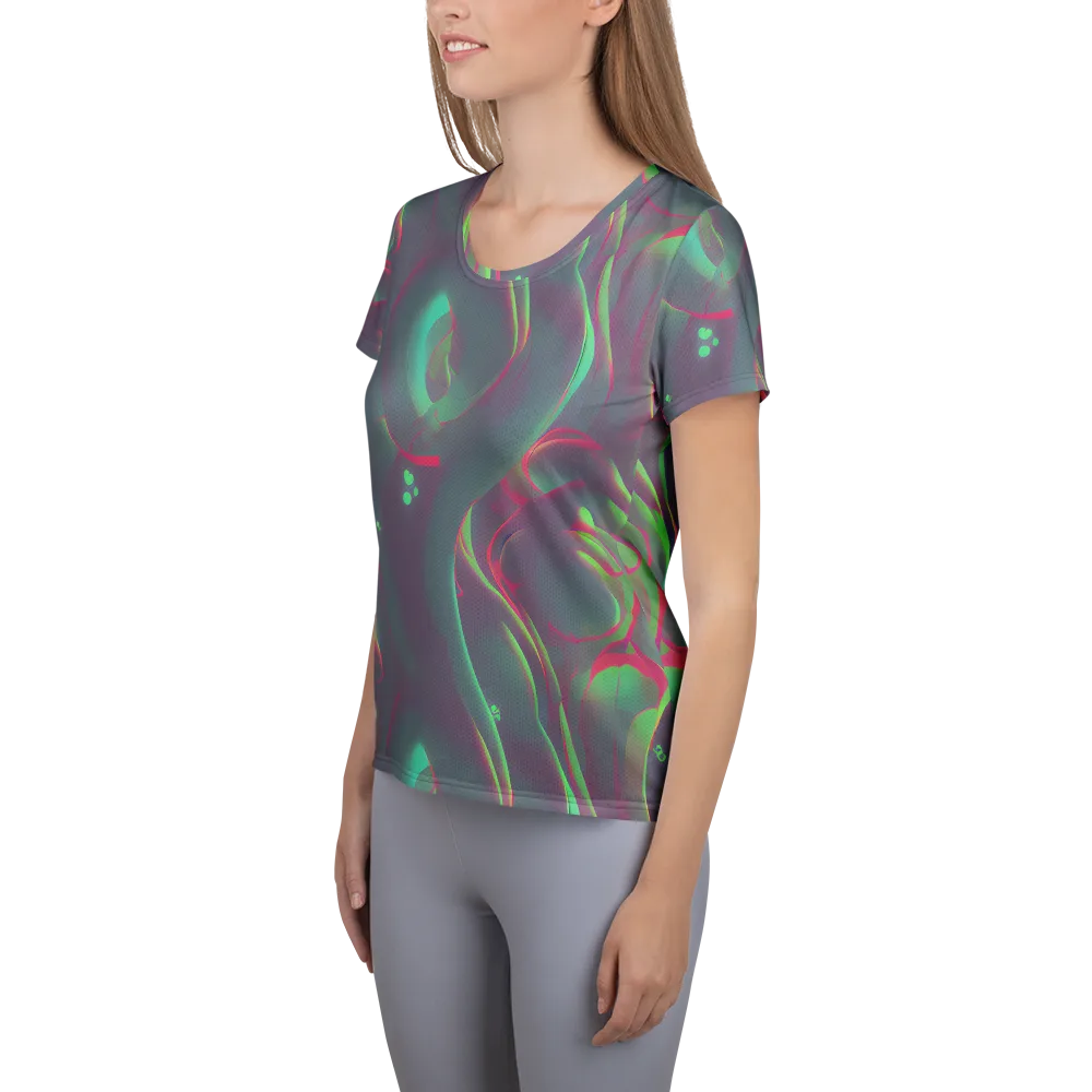 Neon Whisper on Women's Athletic T-Shirt — Left