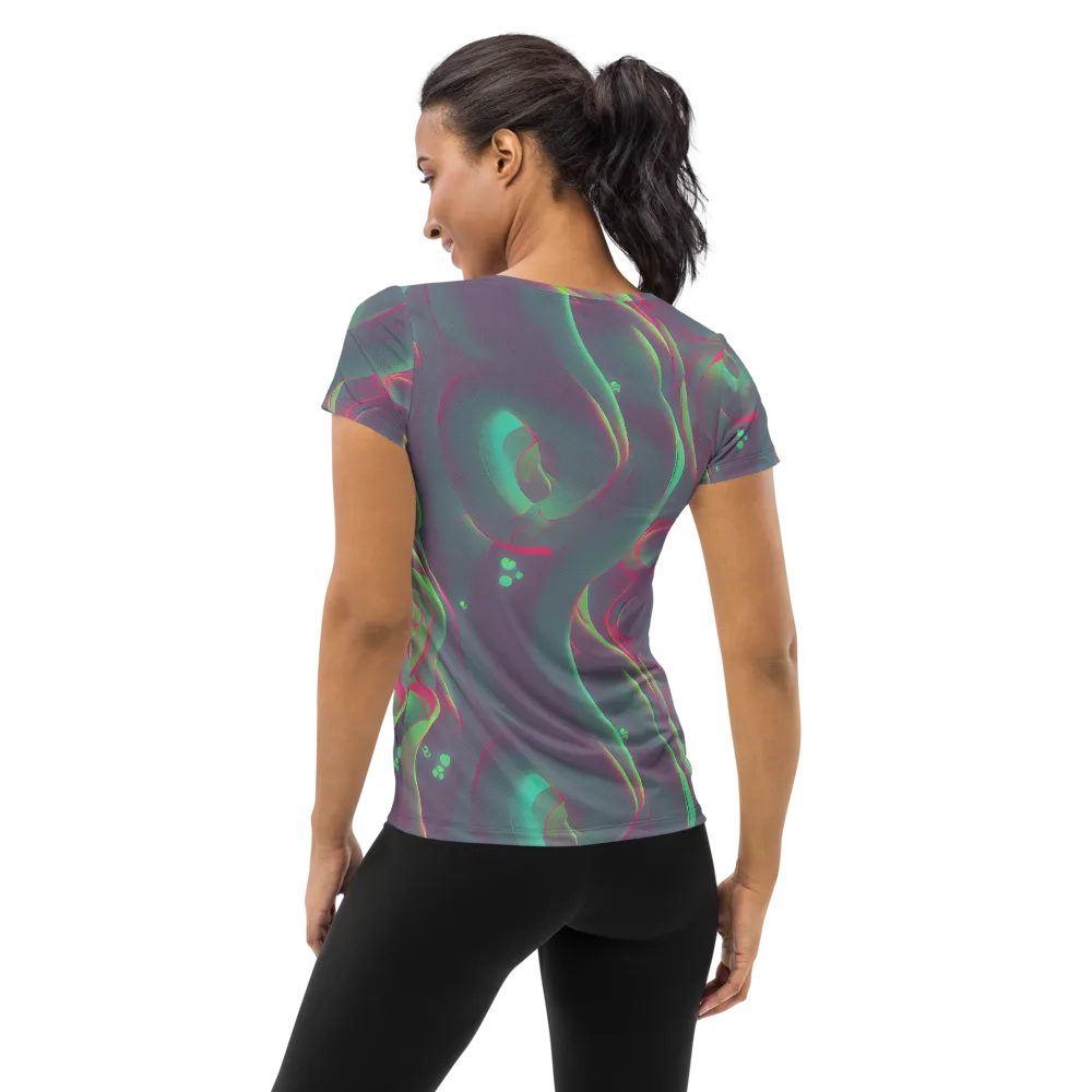 Neon Whisper on Women's Athletic T-Shirt — Back