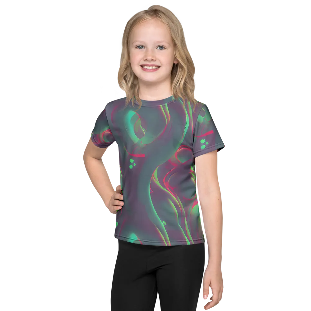 Neon Whisper on Kids Crew Neck T-Shirt — Front