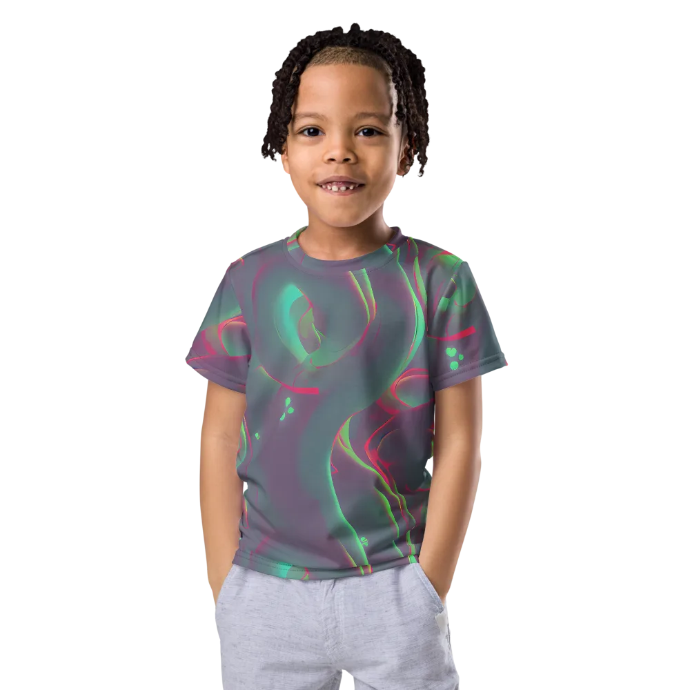 Neon Whisper on Kids Crew Neck T-Shirt — Front