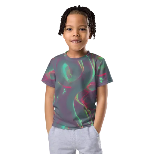 Neon Whisper on a Kids Crew Neck T-Shirt