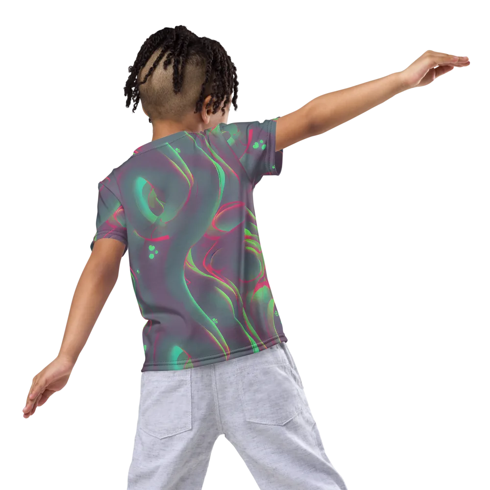 Neon Whisper on Kids Crew Neck T-Shirt — Back