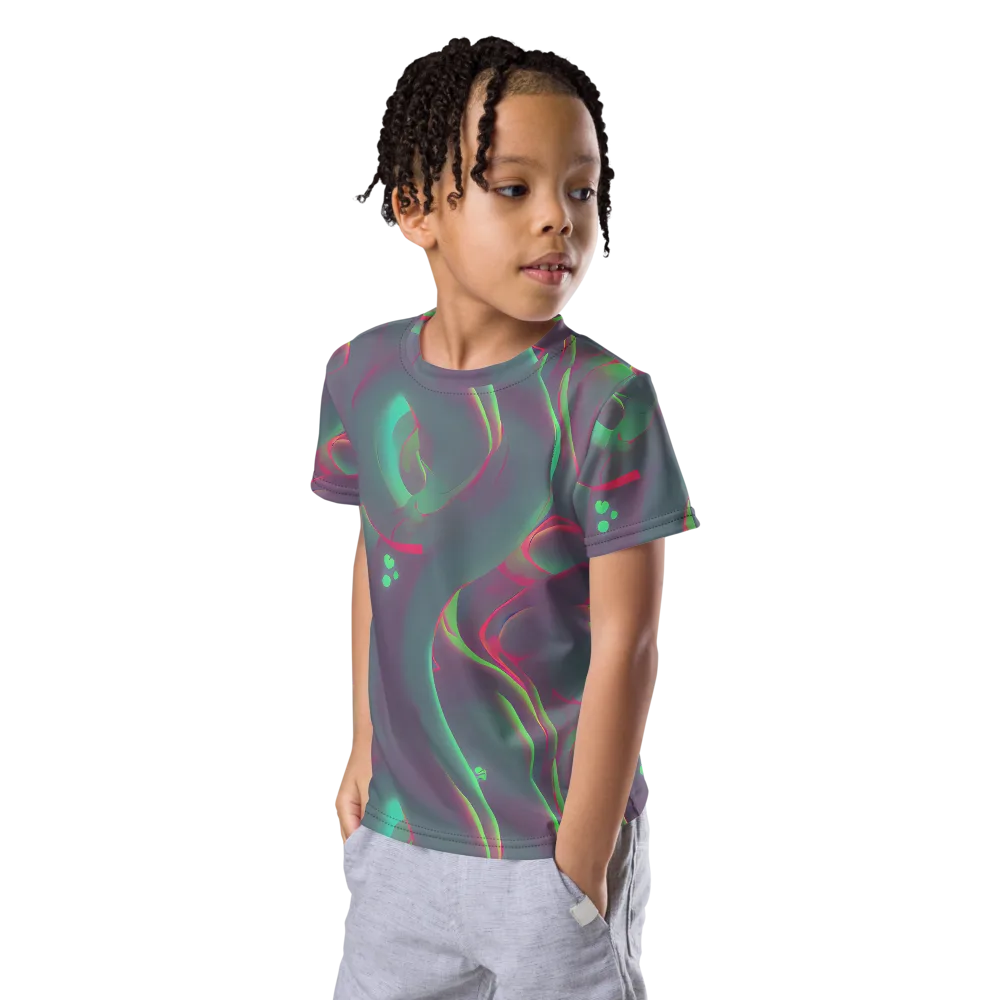 Neon Whisper on Kids Crew Neck T-Shirt — Left Front