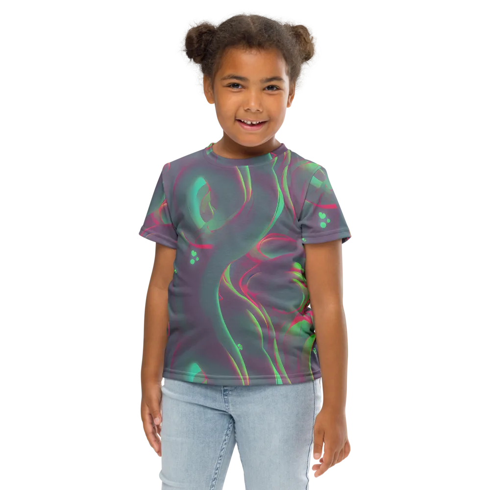 Neon Whisper on Kids Crew Neck T-Shirt — Front