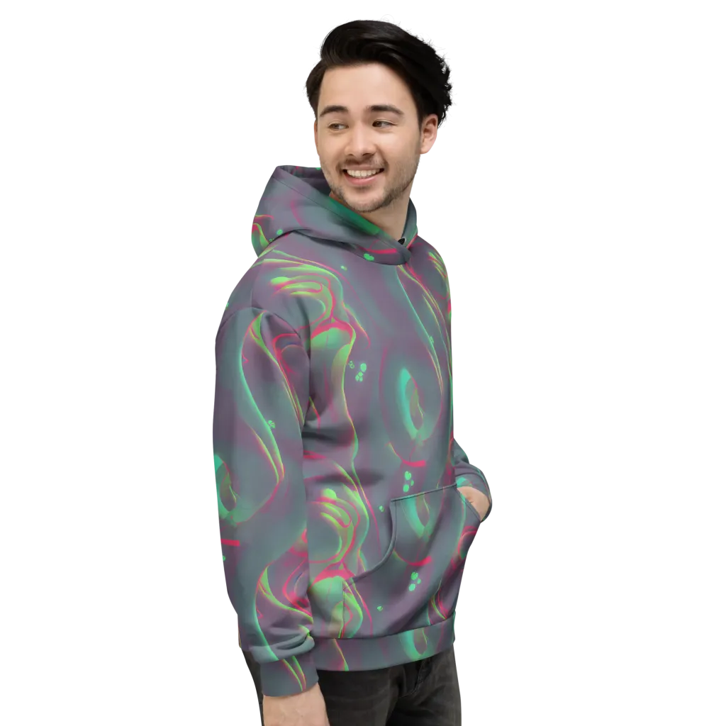 Neon Whisper on Hoodie — Right