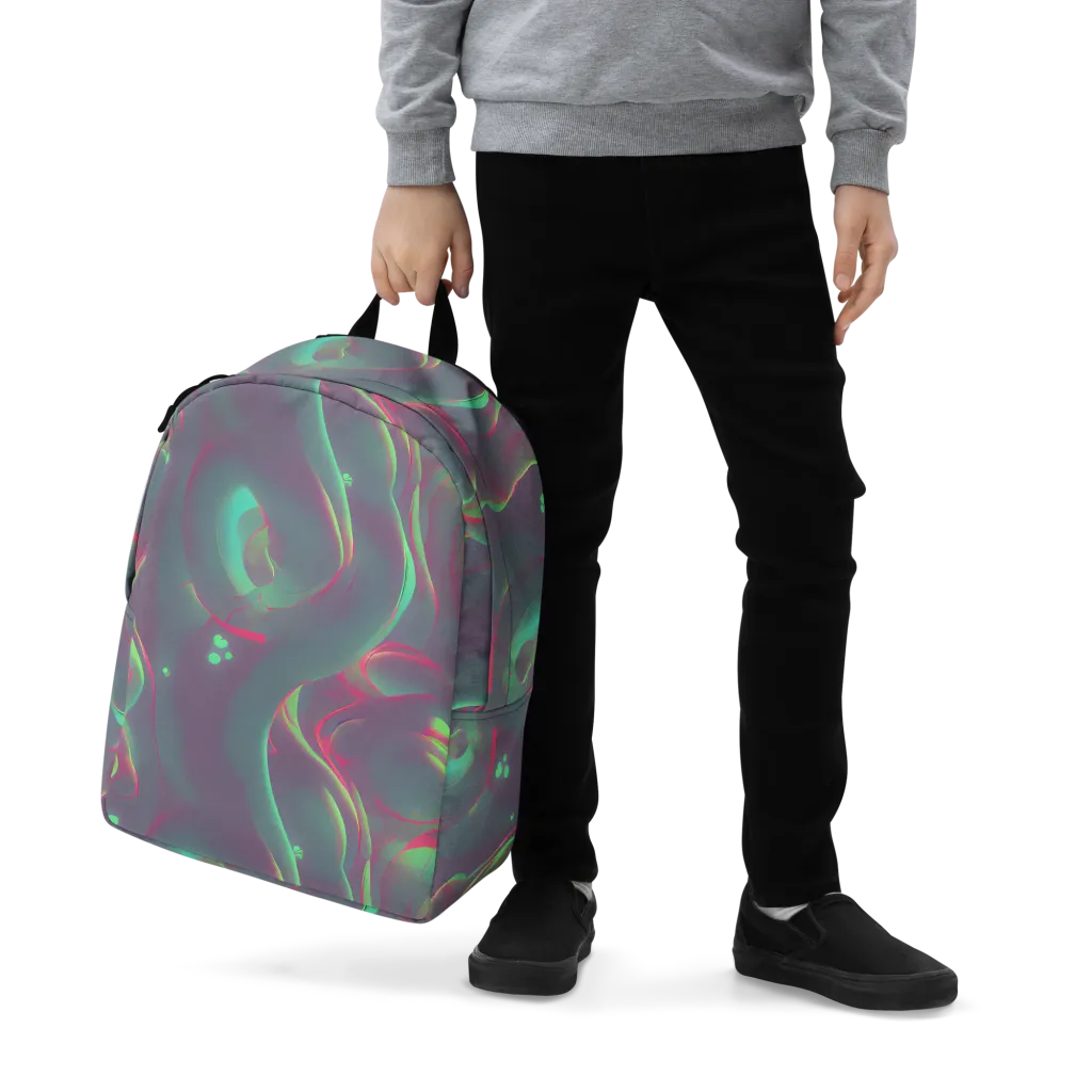 Neon Whisper on Minimalist Backpack — Zoomed-in