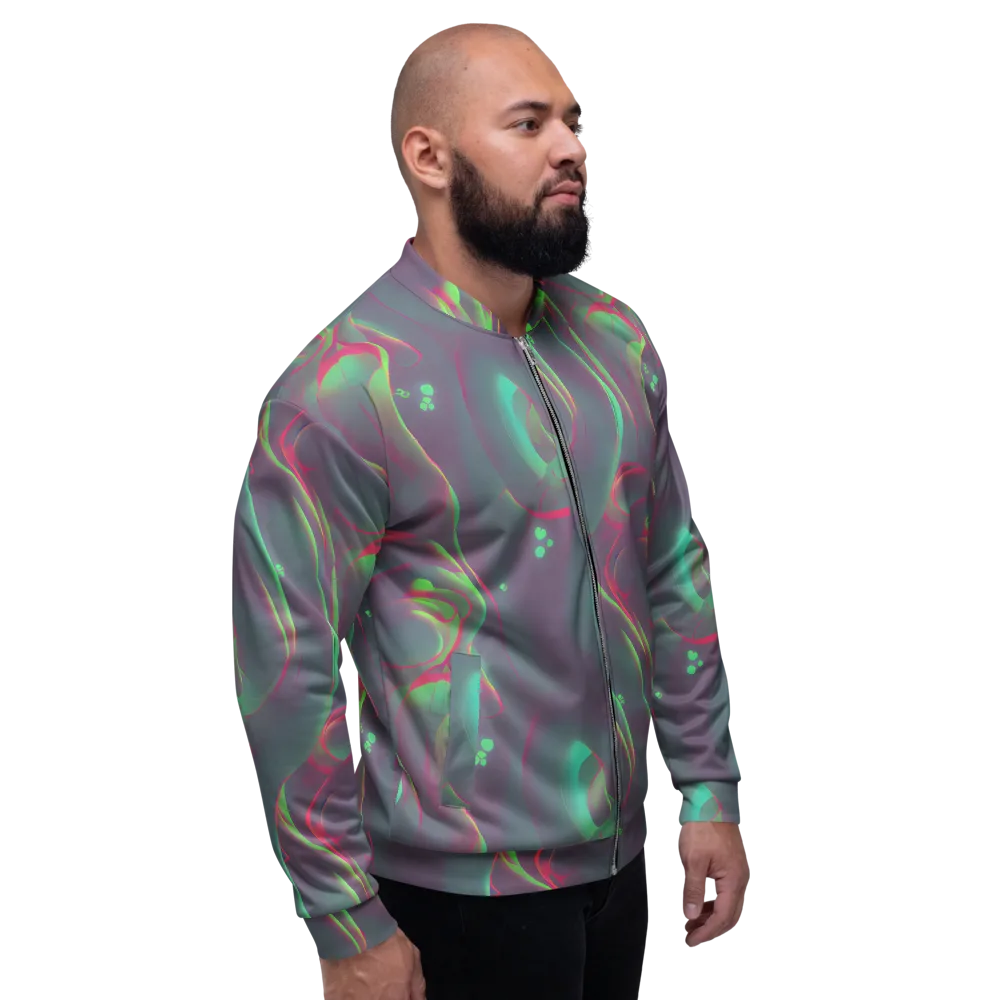 Neon Whisper on Bomber Jacket — Right