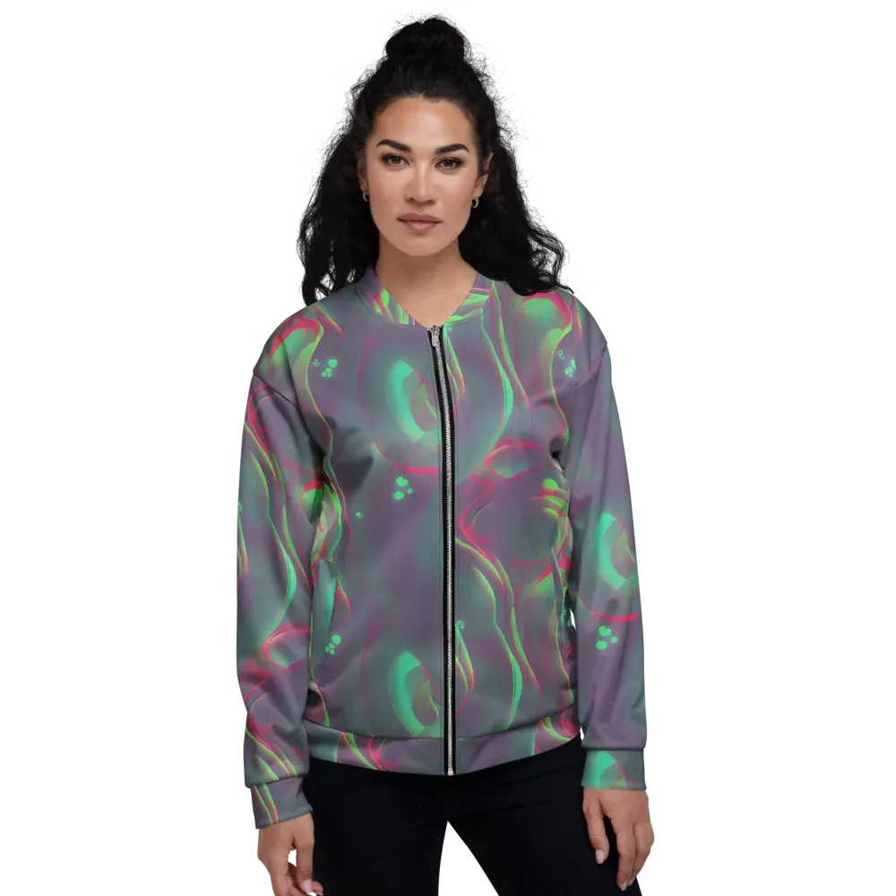 Neon Whisper on Bomber Jacket — Front