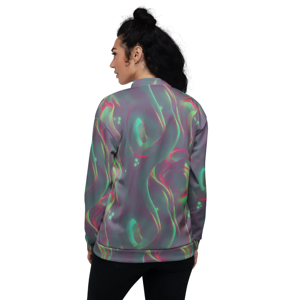 Neon Whisper on Bomber Jacket — Back