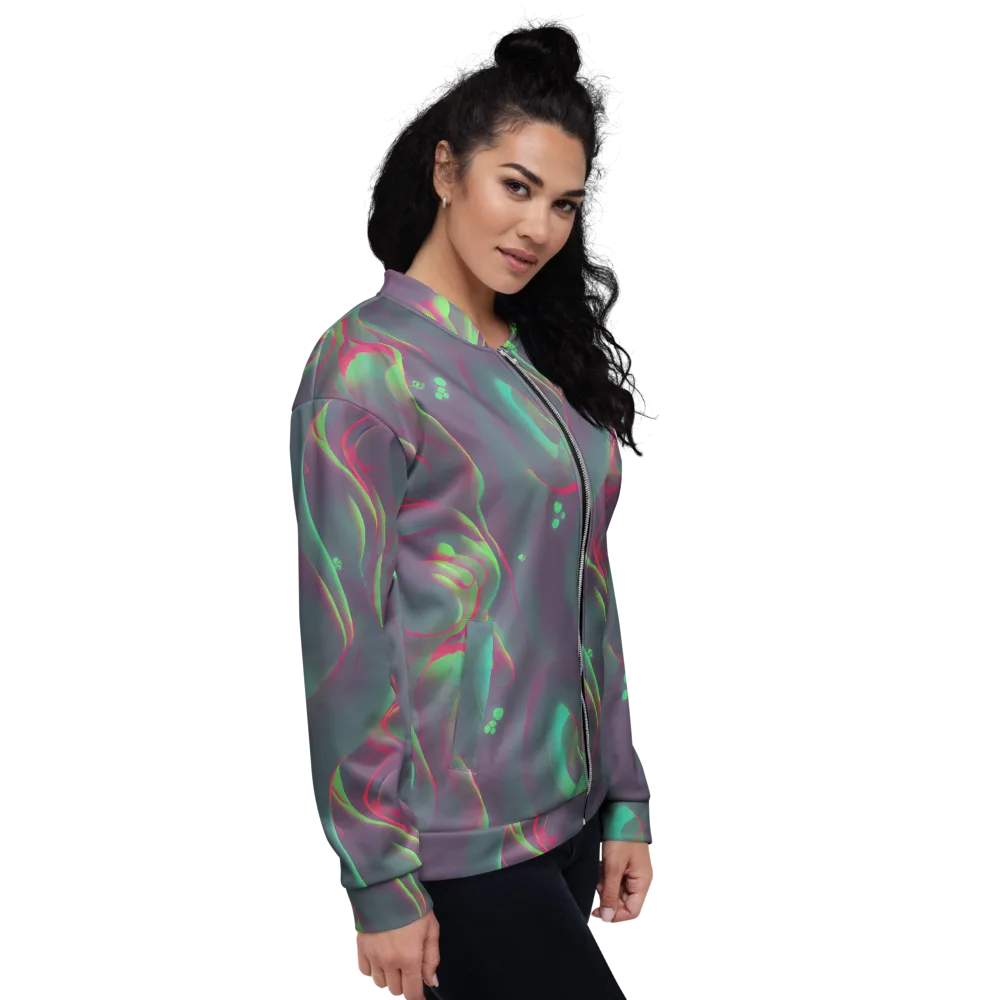 Neon Whisper on Bomber Jacket — Right