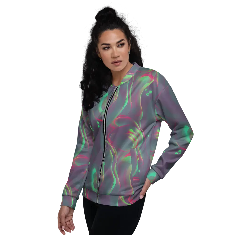 Neon Whisper on Bomber Jacket — Left