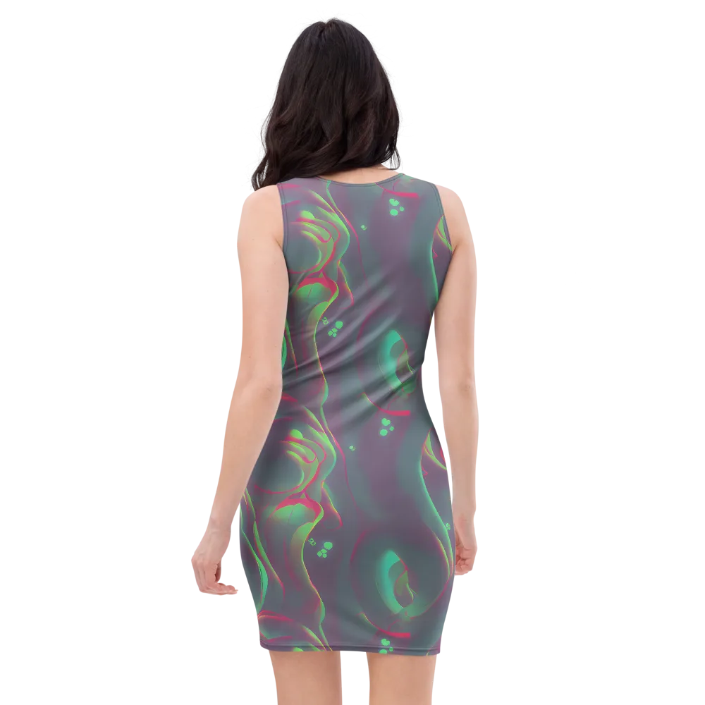 Neon Whisper on Bodycon Dress — Back