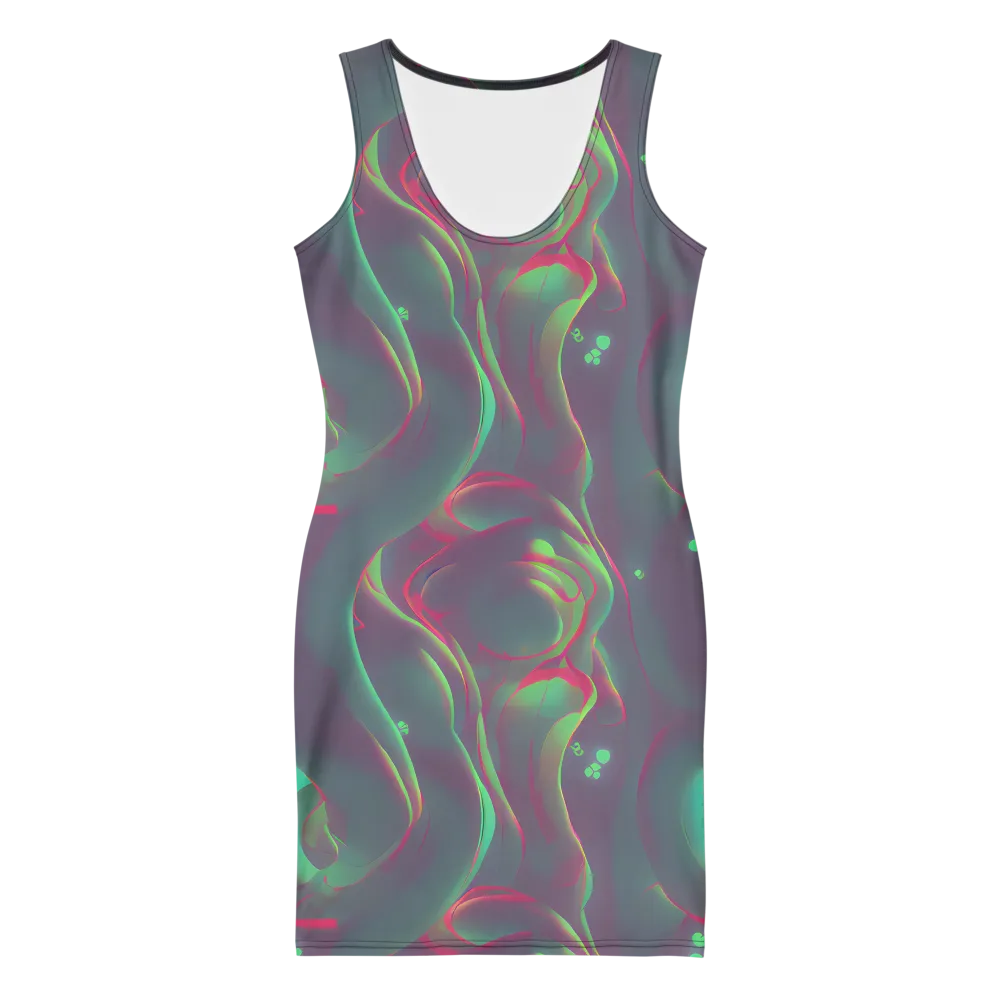 Neon Whisper on Bodycon Dress — Front