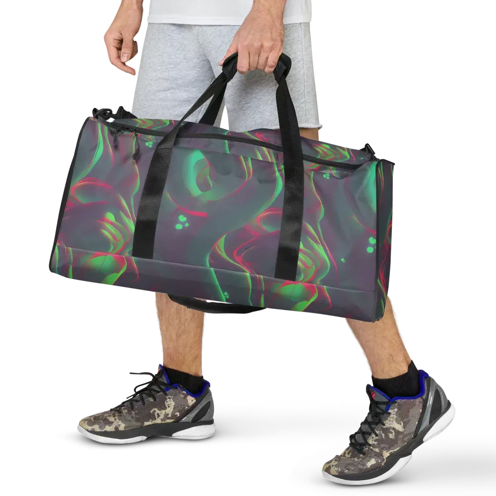 Neon Whisper on Duffle Bag — Front
