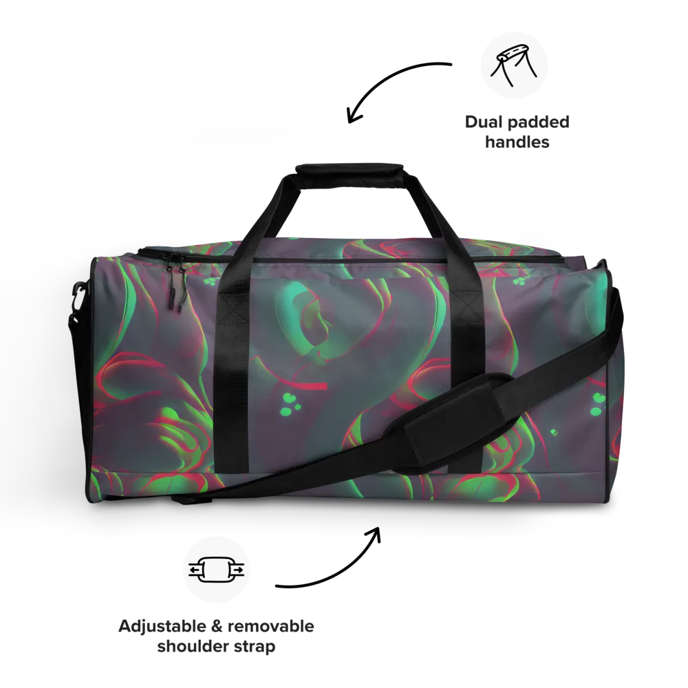 Neon Whisper on Duffle Bag — Front