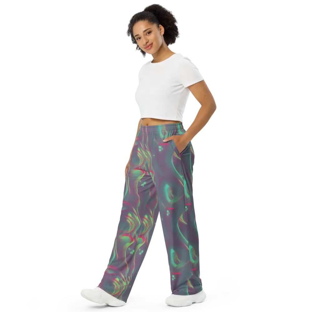 Neon Whisper on Wide-Leg Pants — Left Front