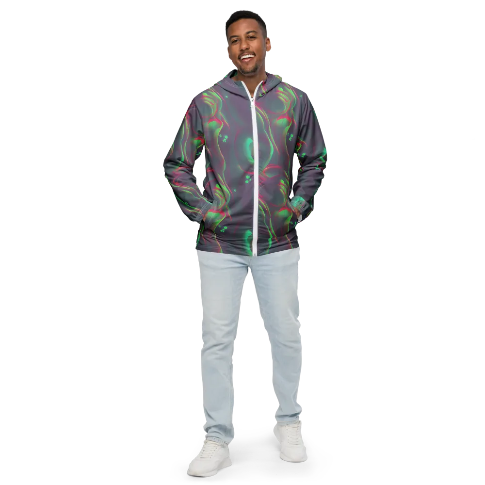 Neon Whisper on Men's Windbreaker — Front