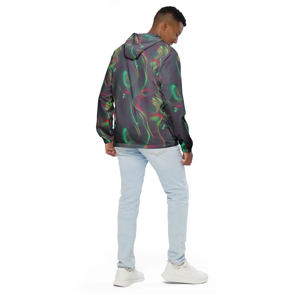 Neon Whisper on Men's Windbreaker — Back