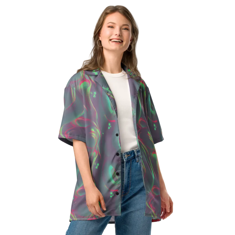 Neon Whisper on Button Shirt — Front