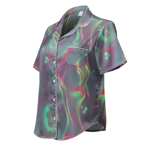 Neon Whisper on a Women's Short Sleeve Pajama Top