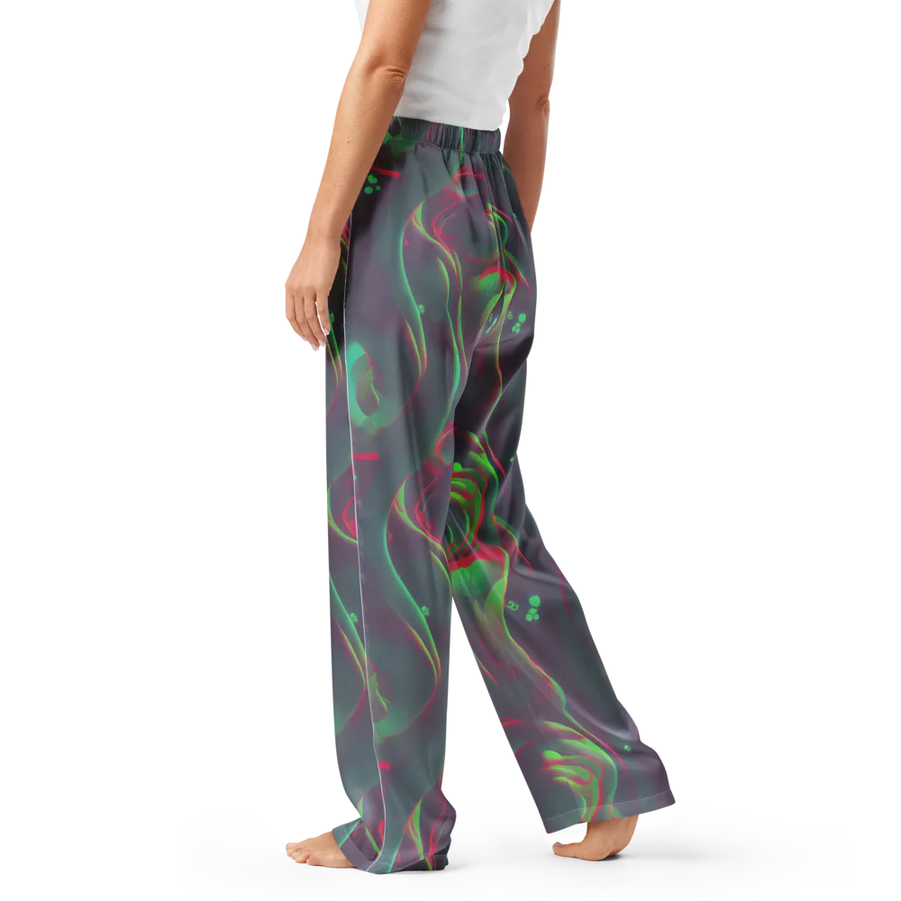 Neon Whisper on Women's Pajama Pants — Left