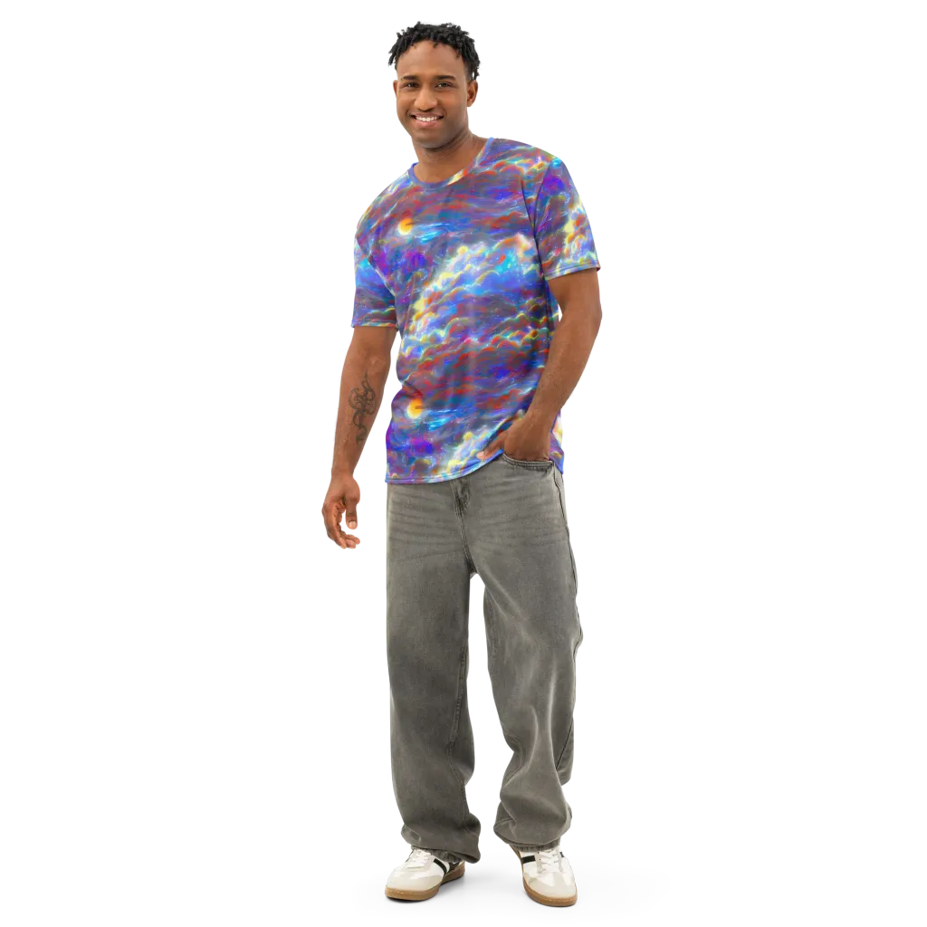 Orion Ripple on Men's Cotton Crew Neck T-Shirt — Front