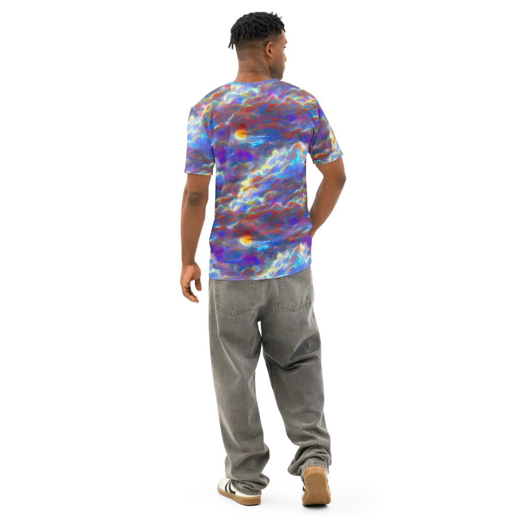 Orion Ripple on Men's Cotton Crew Neck T-Shirt — Back