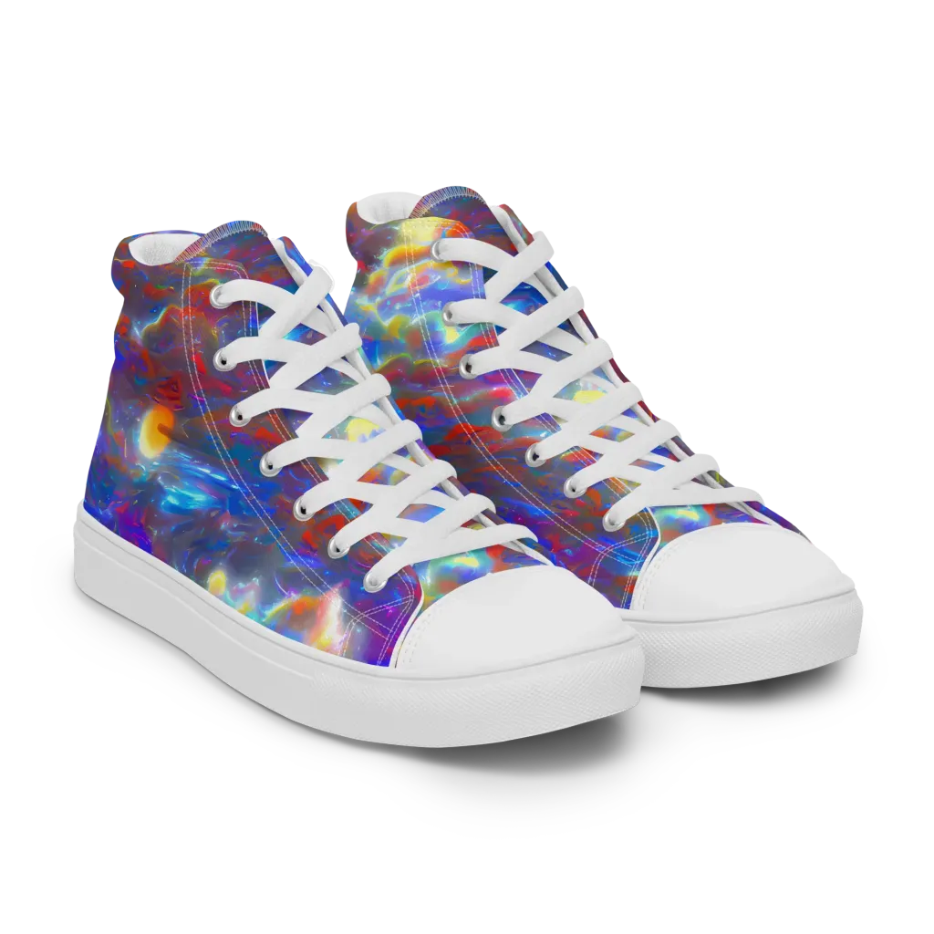 Orion Ripple on Men's High Top Canvas Shoes — Right Front