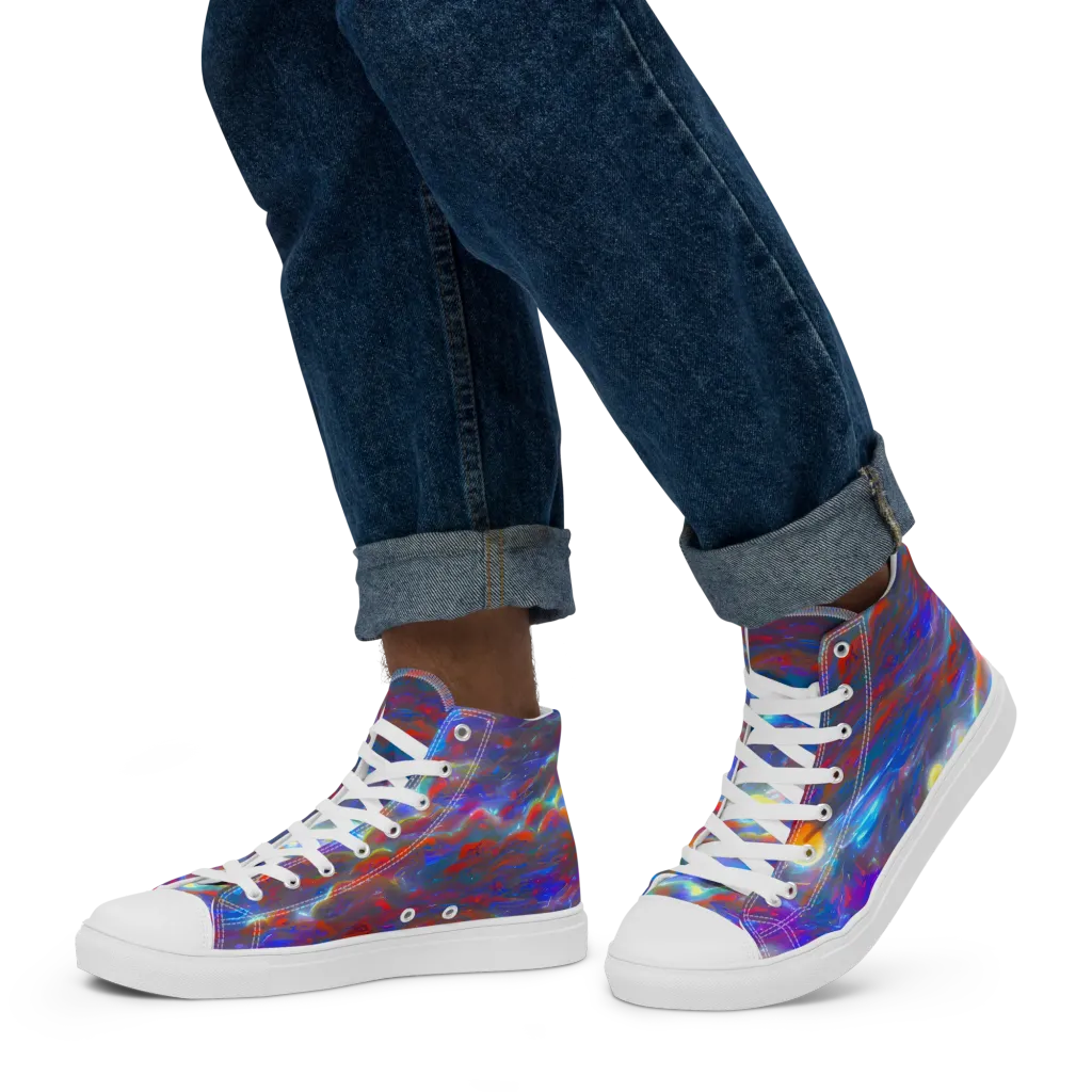 Orion Ripple on Men's High Top Canvas Shoes — Left