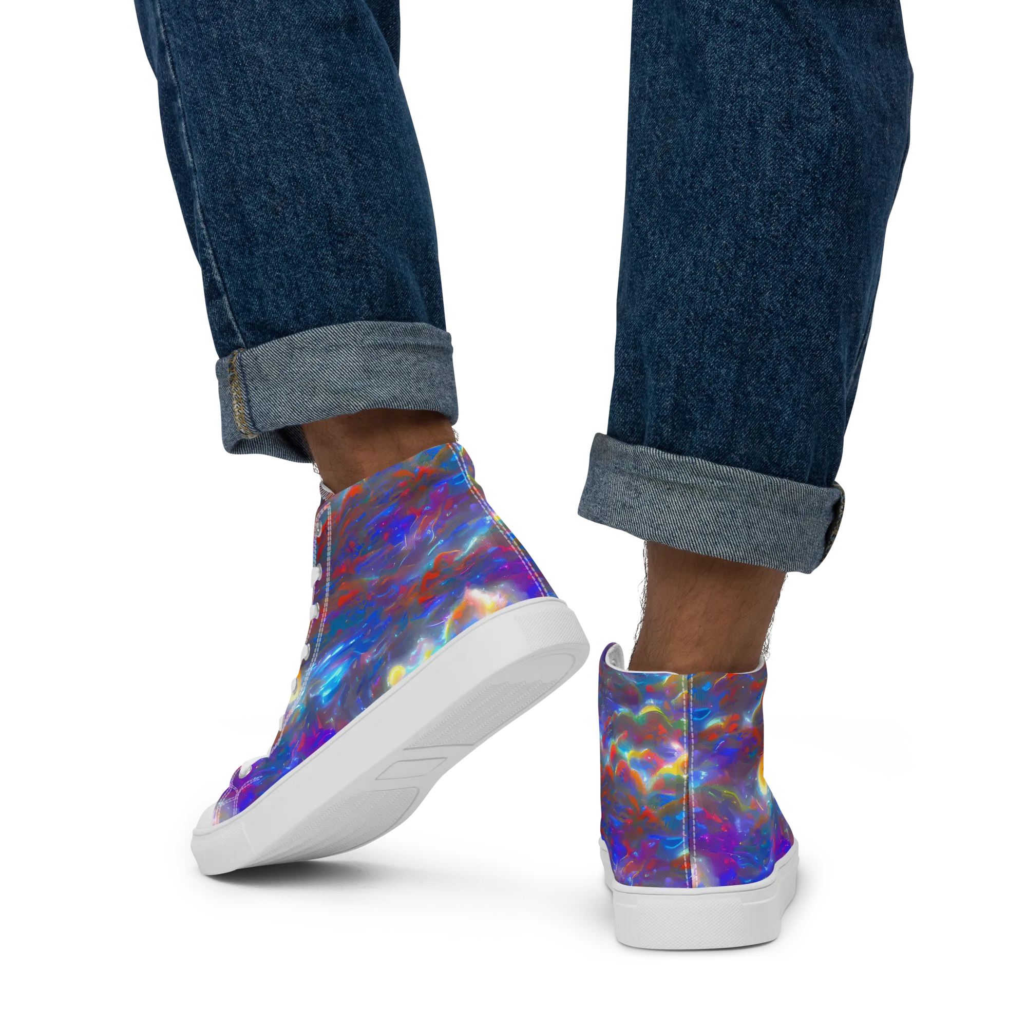 Orion Ripple on Men's High Top Canvas Shoes — Back