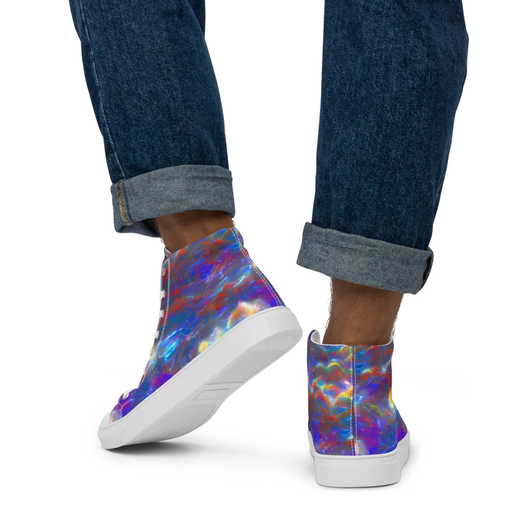 Orion Ripple on Men's High Top Canvas Shoes — Back