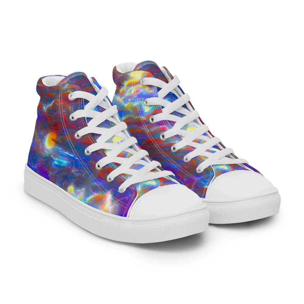 Orion Ripple on Women's High Top Canvas Shoes — Right Front