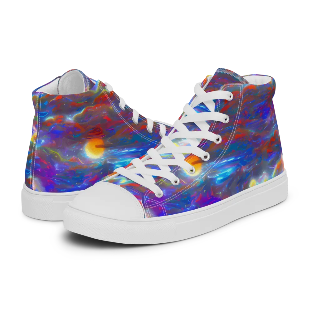 Orion Ripple on Women's High Top Canvas Shoes — Left