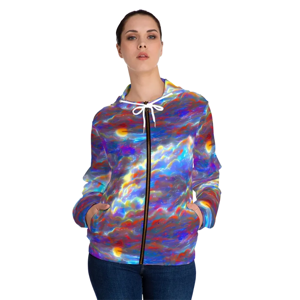 Orion Ripple on Women's Full-Zip Hoodie — Front On Person