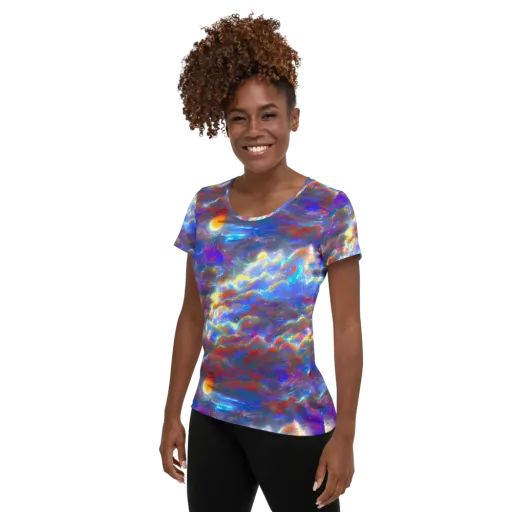 Orion Ripple on a Women's Athletic T-Shirt
