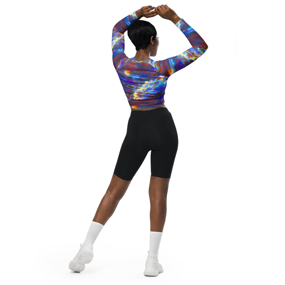 Orion Ripple on Long Sleeve Crop Top — Back