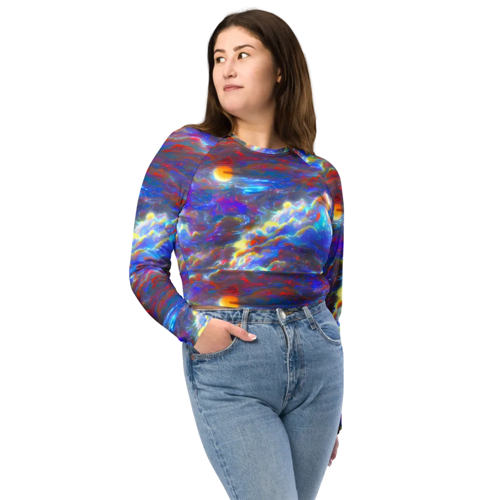 Orion Ripple on Long Sleeve Crop Top — Front