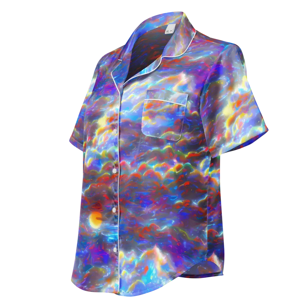 Orion Ripple on Women's Short Sleeve Pajama Top — Left Front