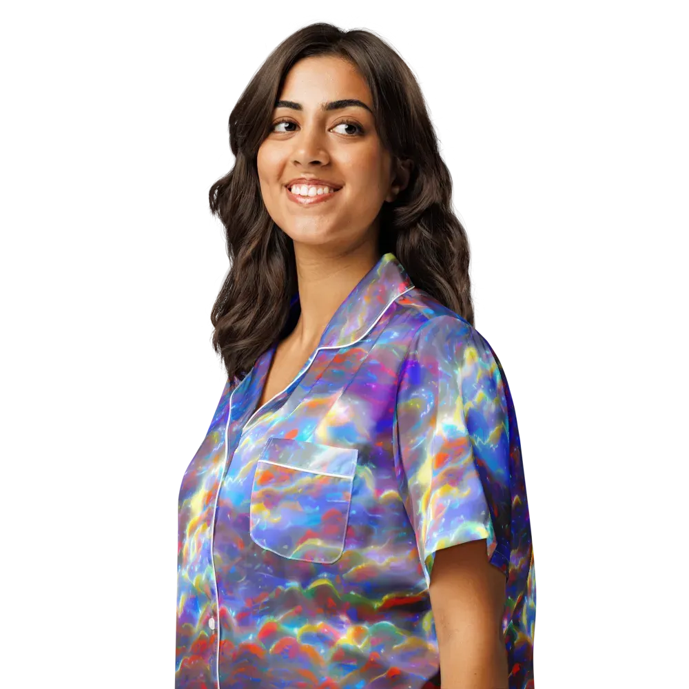 Orion Ripple on Women's Short Sleeve Pajama Top — Left Front